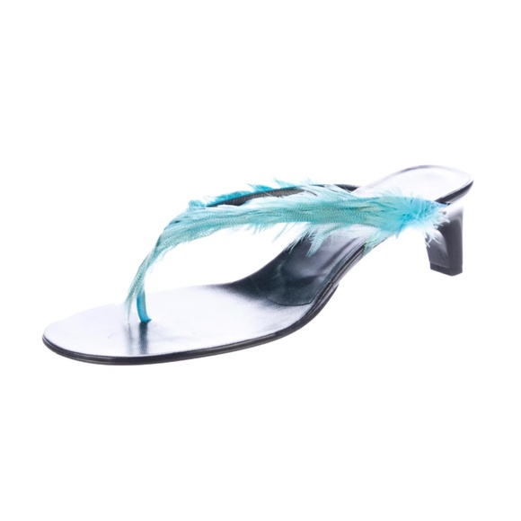 Gucci Duck Feathers Slides - Picture 1 of 9